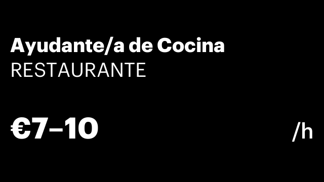 Ayudante/a de Cocina