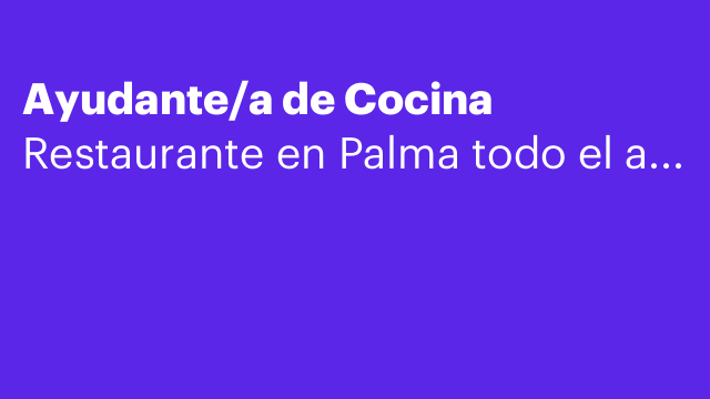 Ayudante/a de Cocina