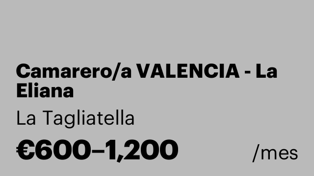 Camarero/a VALENCIA - La Eliana