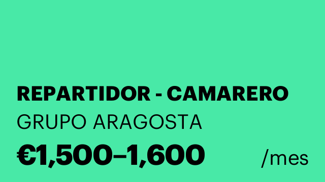 REPARTIDOR - CAMARERO