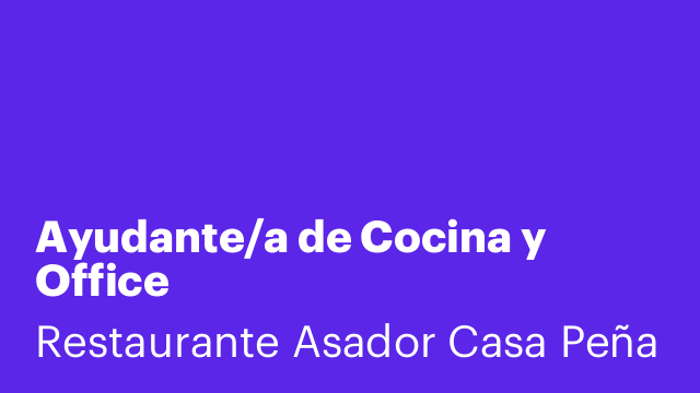 Ayudante/a de Cocina y Office