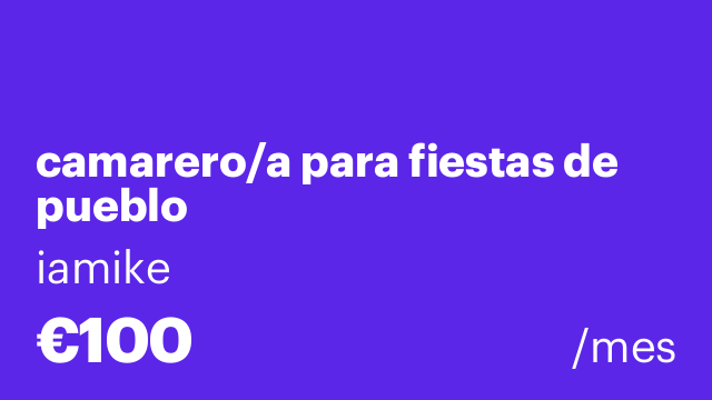 camarero/a para fiestas de pueblo