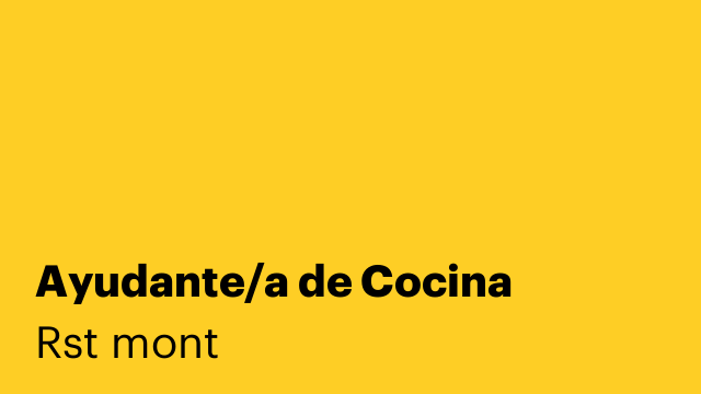 Ayudante/a de Cocina