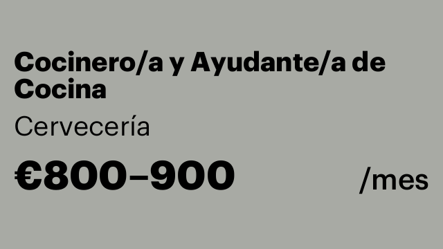 Cocinero/a y Ayudante/a de Cocina
