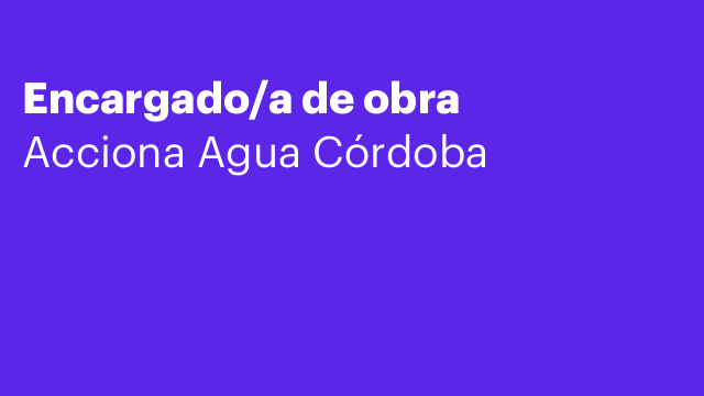 Encargado/a de obra