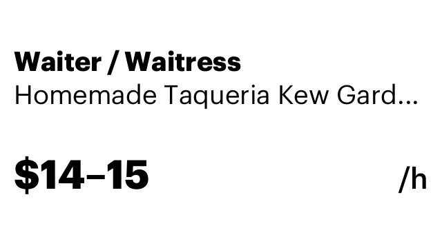 Waiter / Waitress