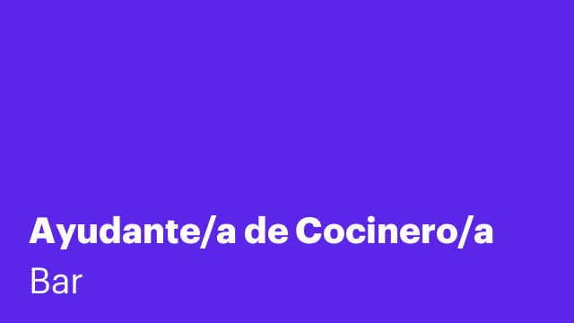 Ayudante/a de Cocinero/a