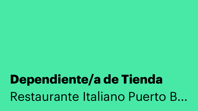 Dependiente/a de Tienda