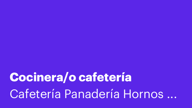 Cocinera/o cafetería