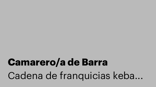 Camarero/a de Barra