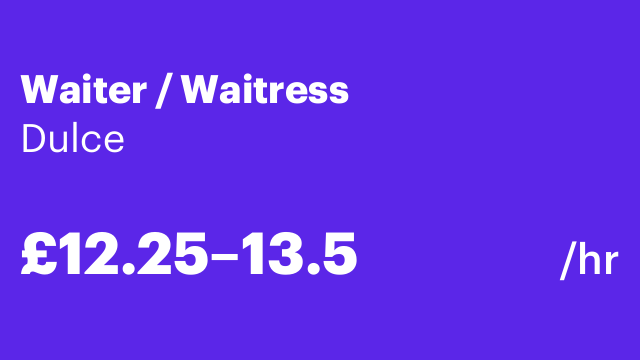 Waiter / Waitress