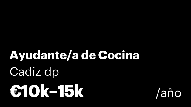 Ayudante/a de Cocina