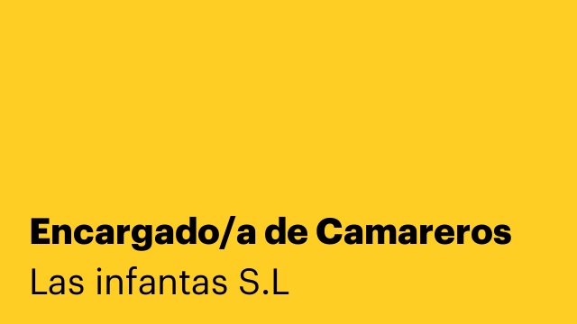 Encargado/a de Camareros