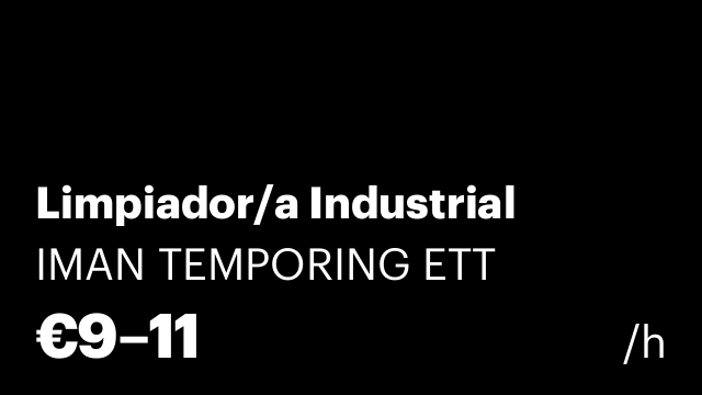 Limpiador/a Industrial