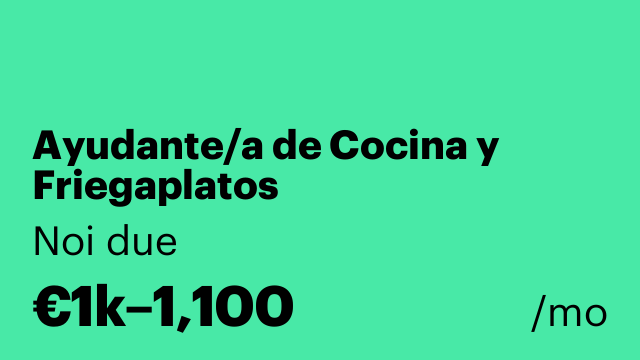 Ayudante/a de Cocina y Friegaplatos