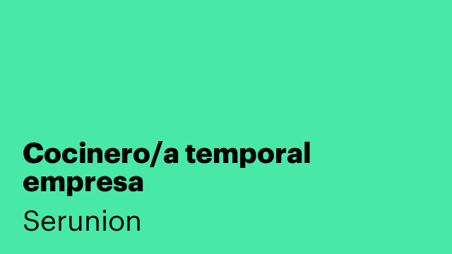 Cocinero/a temporal empresa
