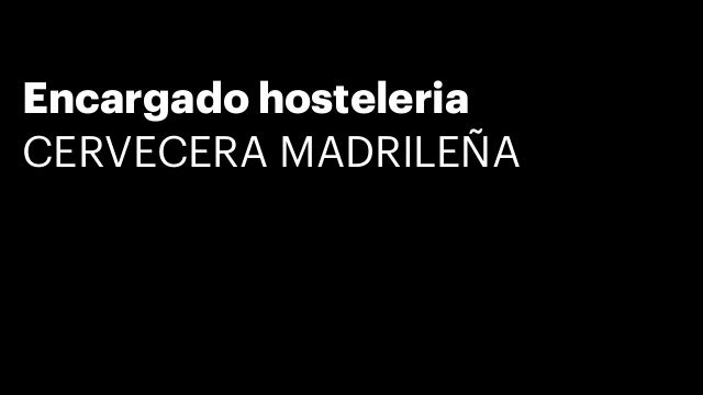 Encargado hosteleria