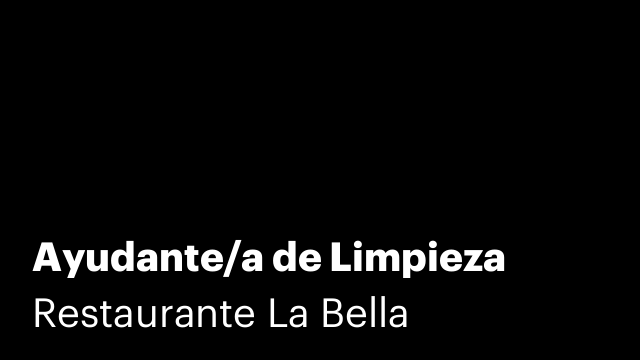 Ayudante/a de Limpieza