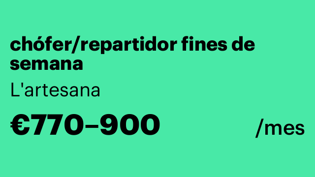 chófer/repartidor fines de semana