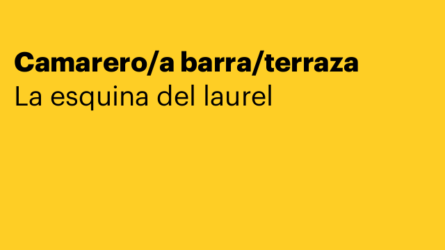 Camarero/a barra/terraza