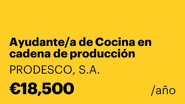 Ayudante/a de Cocina en cadena de producción