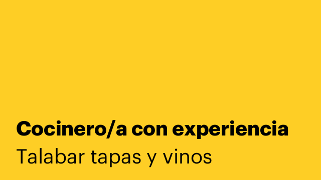 Cocinero/a con experiencia