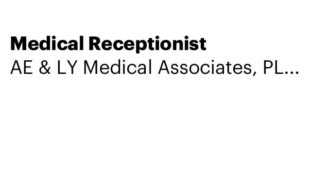 Medical Receptionist