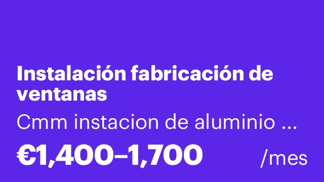 Instalación fabricación de ventanas