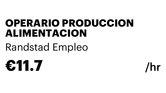 OPERARIO PRODUCCION ALIMENTACION