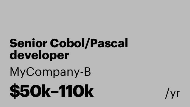 Senior Cobol/Pascal developer