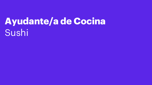 Ayudante/a de Cocina