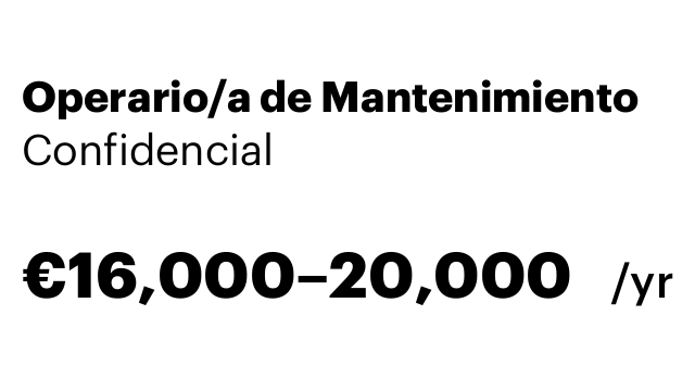 Operario/a de Mantenimiento