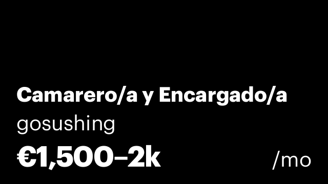 Camarero/a y Encargado/a