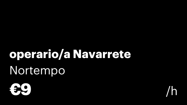 operario/a Navarrete