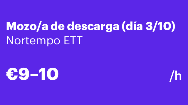 Mozo/a de descarga (día 3/10)