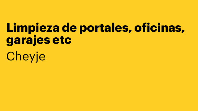 Limpieza de portales, oficinas, garajes etc