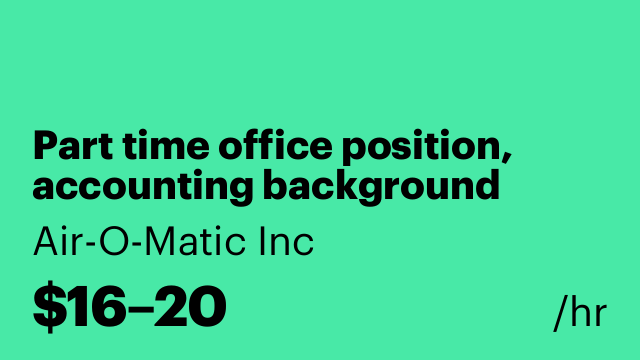 Part time office position, accounting background