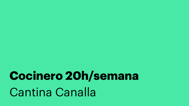 Cocinero 20h/semana