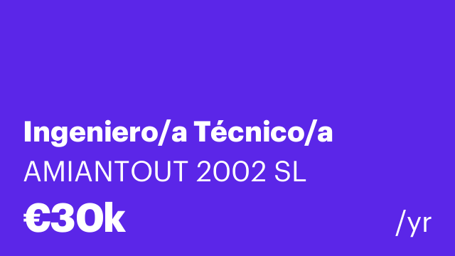 Ingeniero/a Técnico/a