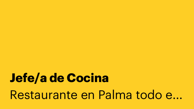 Jefe/a de Cocina