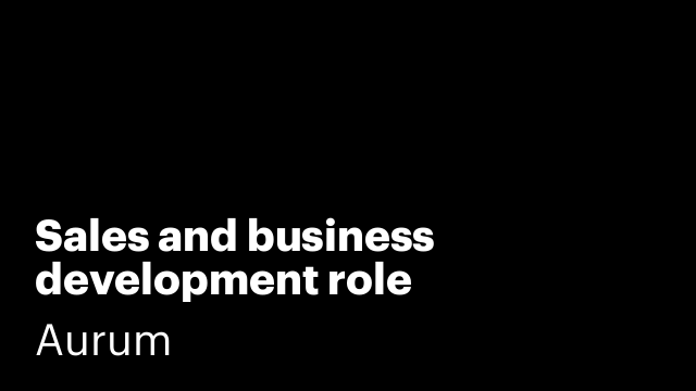 Sales and business development role (Commission based to begin)