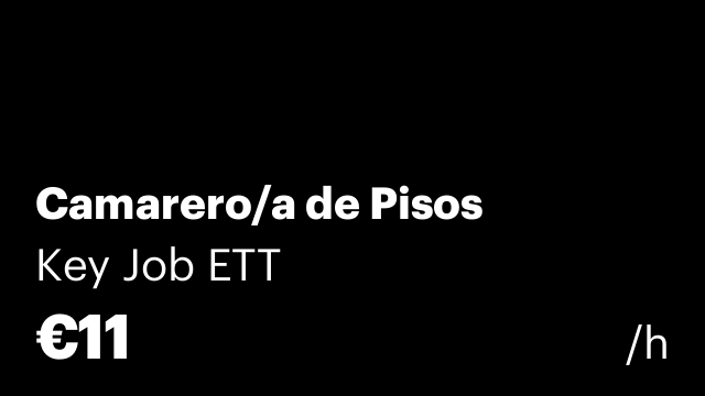 Camarero/a de Pisos