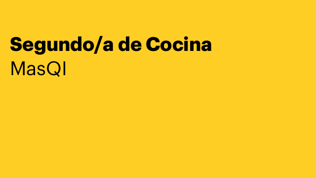 Segundo/a de Cocina