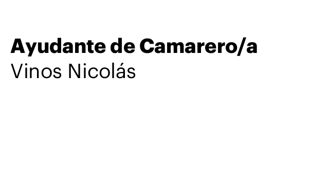 Ayudante de Camarero/a