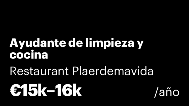 Ayudante de limpieza y cocina