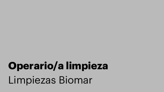 Operario/a limpieza