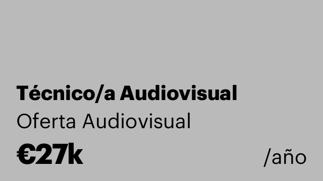 Técnico/a Audiovisual