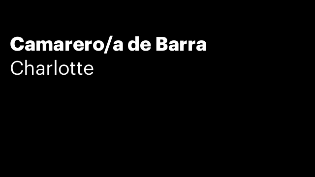 Camarero/a de Barra