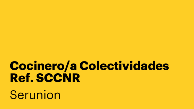 Cocinero/a Colectividades Ref. SCCNR