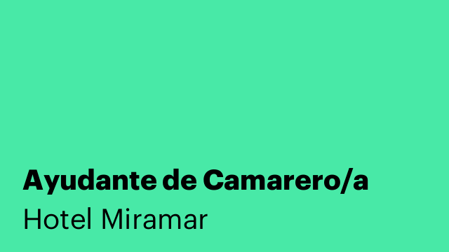 Ayudante de Camarero/a
